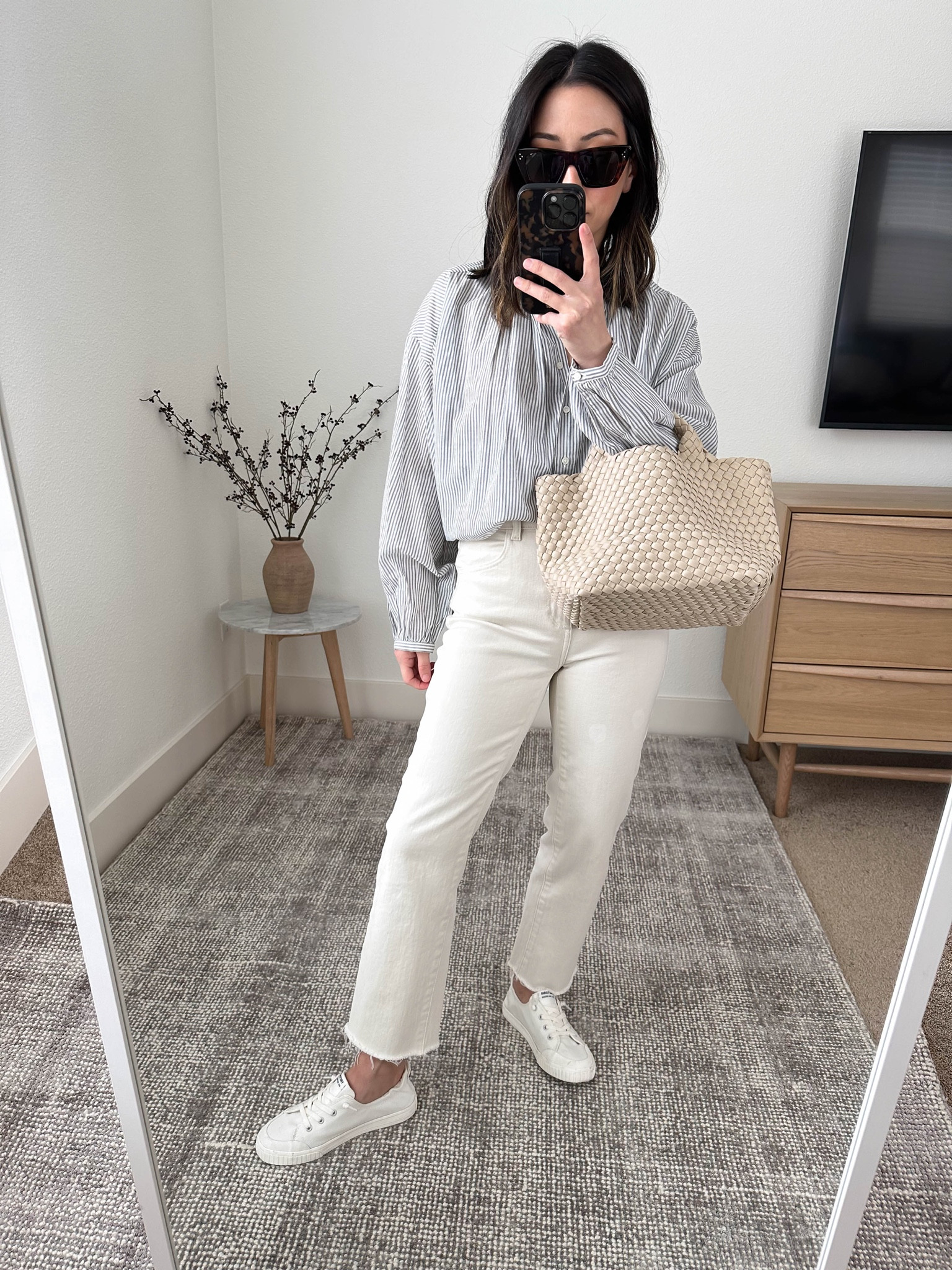 Easter Day casual outfit  

Top - Doen xs
Jeans - DL1961 25
Sneakers - Tretorn 5
Bag - Naghedi mini 
Sunglasses - Celine 

Petite Style, Neutral outfit, capsule wardrobe, minimal style, street style outfits, Affordable fashion, Spring fashion, Spring outfit,

#LTKstyletip #LTKSeasonal #LTKshoecrush