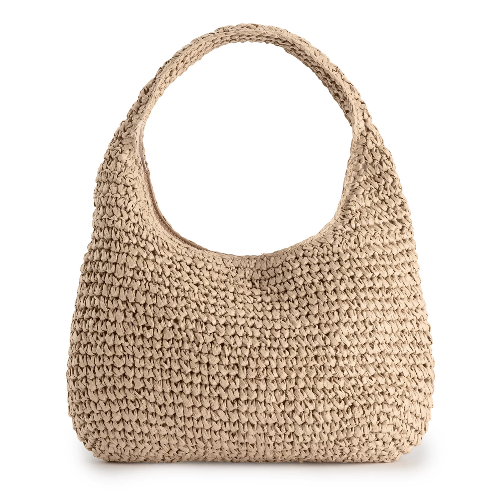 LC Lauren Conrad Kathy Crochet Straw Shoulder Bag | Kohl's