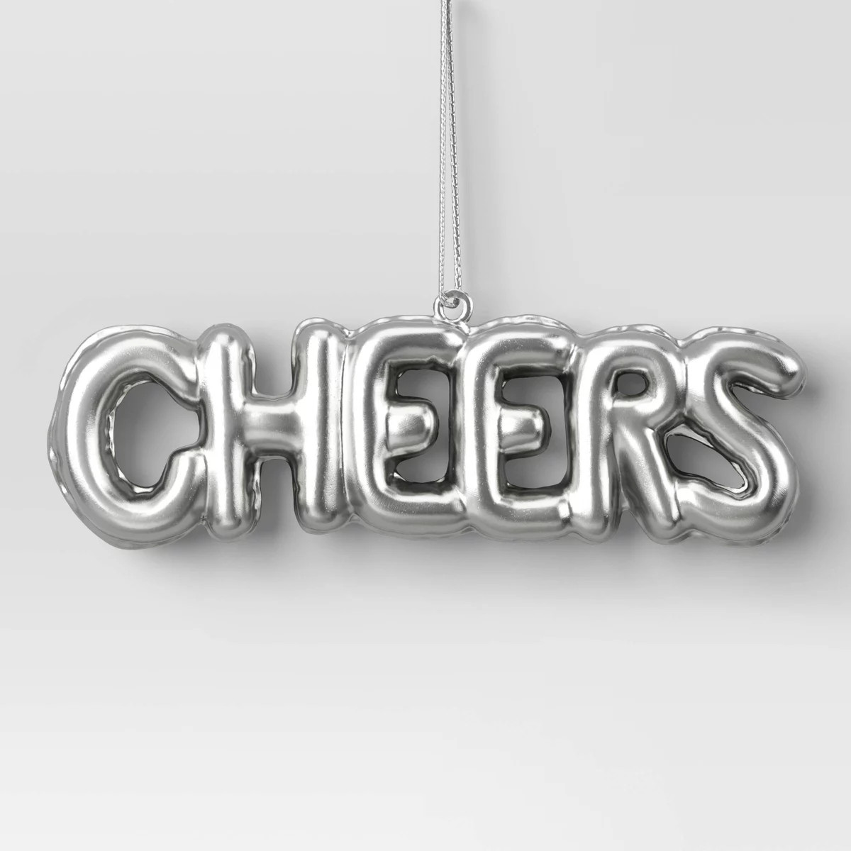 4" Christmas Metallic Words Ornament Silver Cheers - Wondershop™ | Target