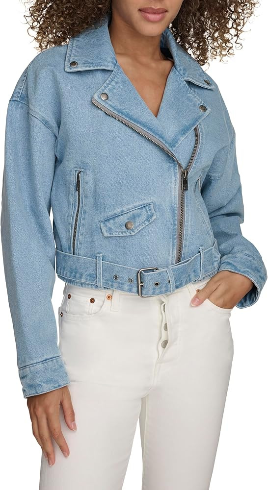 Levi's Womens Women's Cropped Denim Moto | Amazon (US)