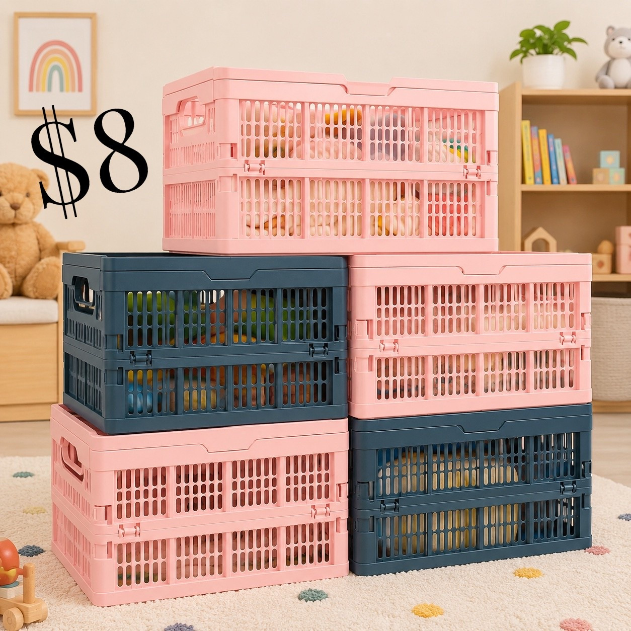 Eight dollar kids collapsible crates

#LTKSaleAlert #LTKHome #LTKKids