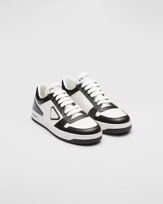 Downtown perforated leather sneakers | Prada Spa US