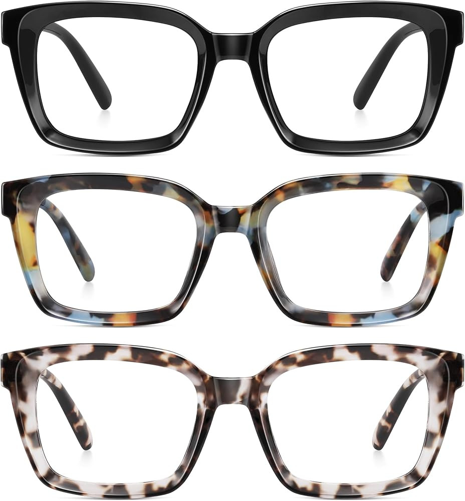XVXV Reading Glasses for Women Men - Blue Light Blocking Readers Oversize Oprah Square Anti Glare... | Amazon (US)