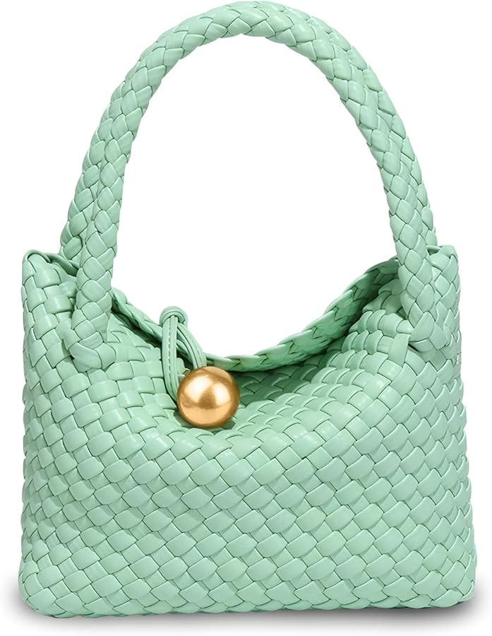 Small Woven Handbag Women Top-Handle Hobo Bag Purse Vegan Leather Luxurious Soft Casual Classic F... | Amazon (US)