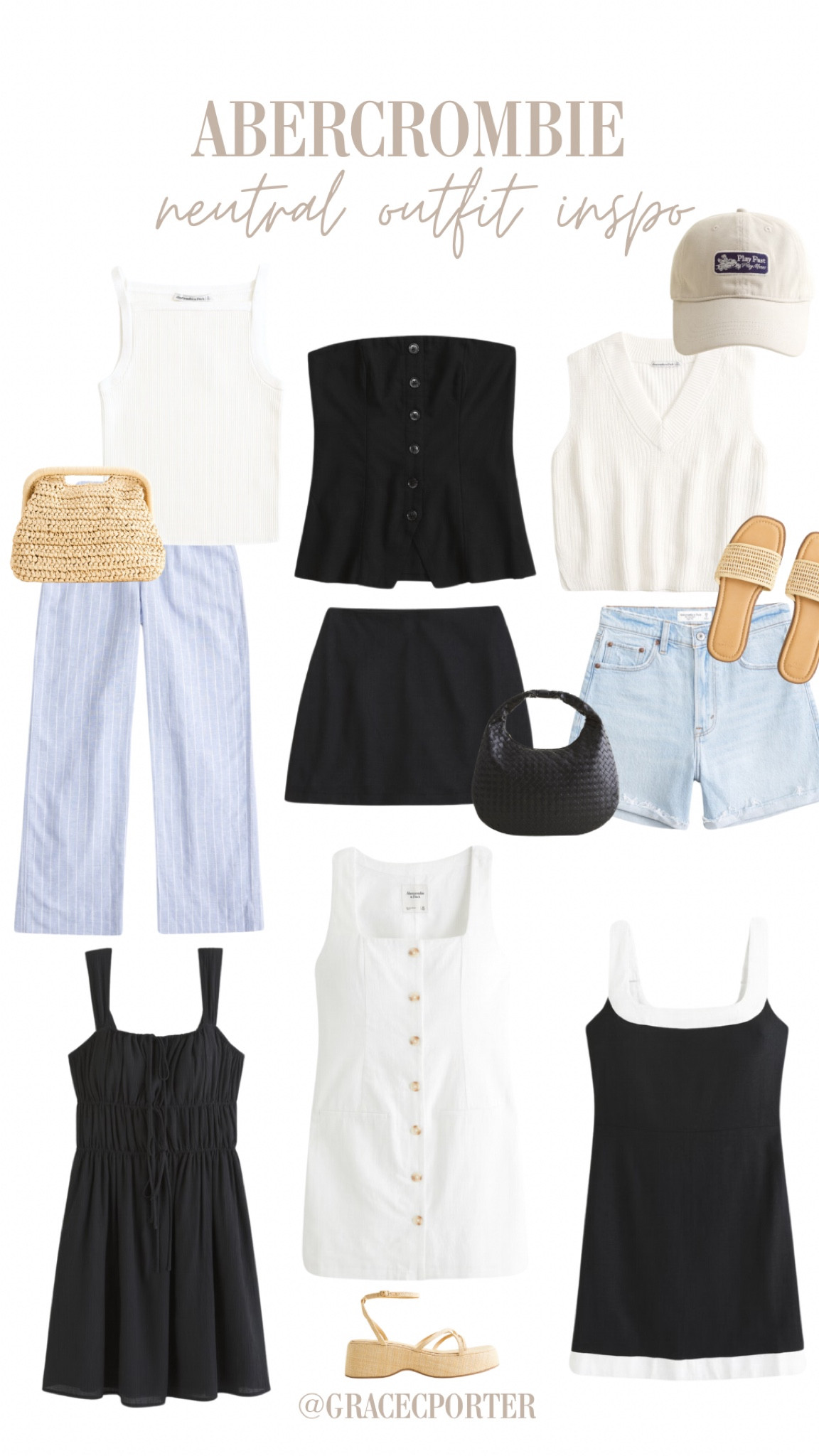 Abercrombie neutral outfit inspo!🤍✨🌥️ Cute options for summer that can be used year round in your wardrobe paired with other pieces. They are also having a 20% off sale right now on their website:)

#LTKStyleTip #LTKSeasonal #LTKSummerSales