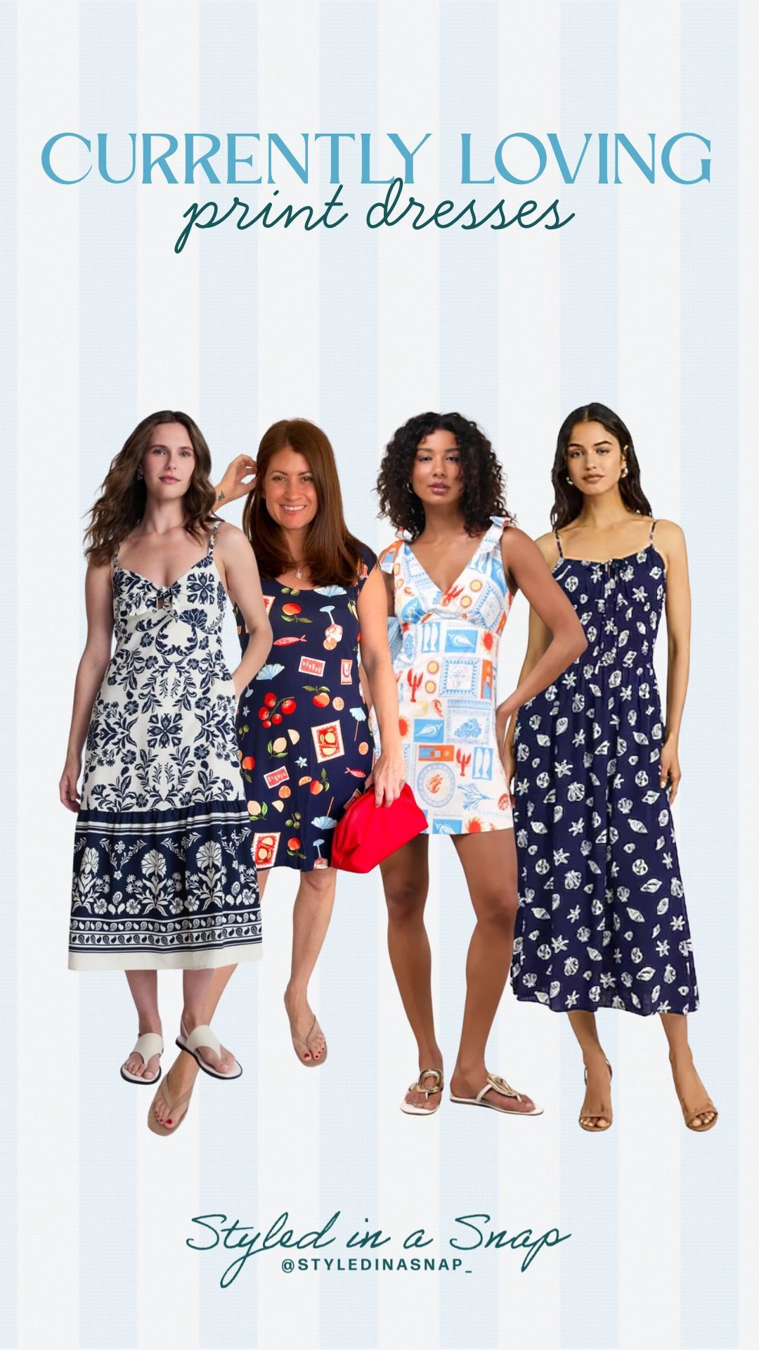 I love a good vibrant print for spring and summer and these are super cute. The colors on these mini dresses are super cute and on trend  and the prices are so affordable, which I love. I love all things nautical right now, but this floral blue maxi is super cute too. 
Spring dresses, floral print maxi dress, white nautical dress

#LTKOver40 #LTKSeasonal #LTKSaleAlert