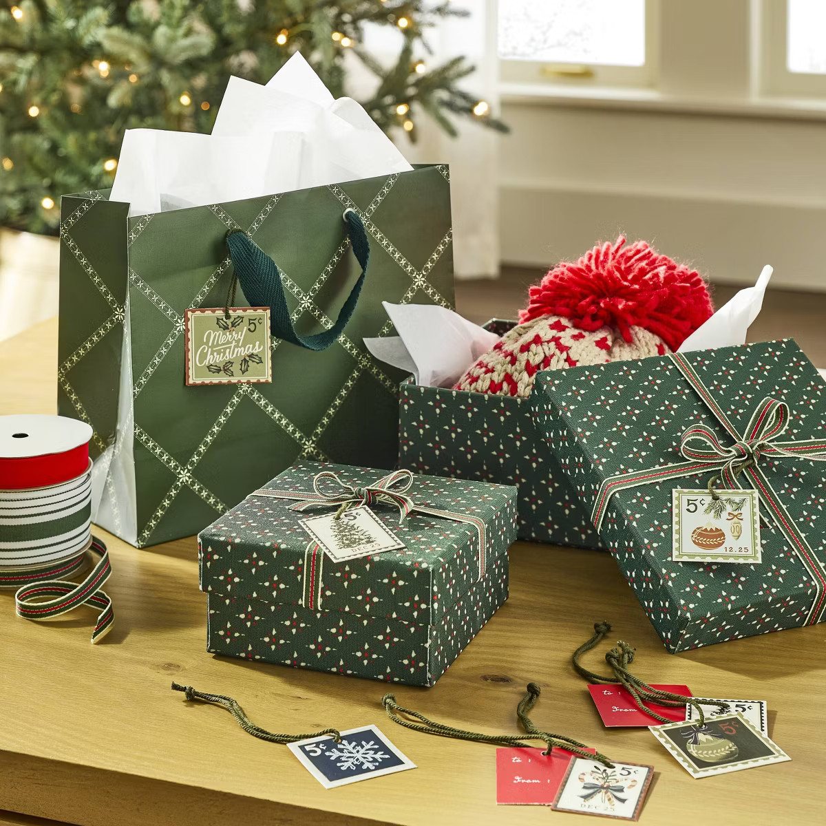 Printed Paper Stamp Christmas Gift Topper Tags (Set of 12) - Hearth & Hand™ with Magnolia | Target