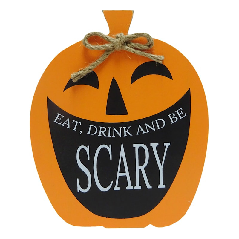 Halloween Hoedown Eat, Drink & Be Scary Wooden Table Sign, 9.4" | At Home