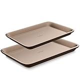 Nutrichef NC2TRBK1 Nonstick Cookie Sheet Pan | 2pc Large and Medium Metal Baking Tray Professional Q | Amazon (US)