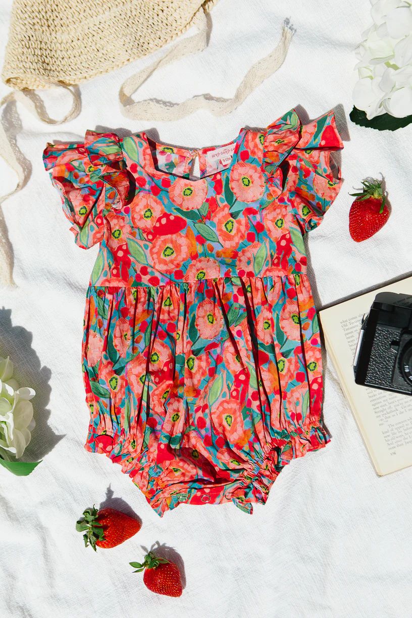 Baby Hattie Romper in Poppy | Ivy City Co