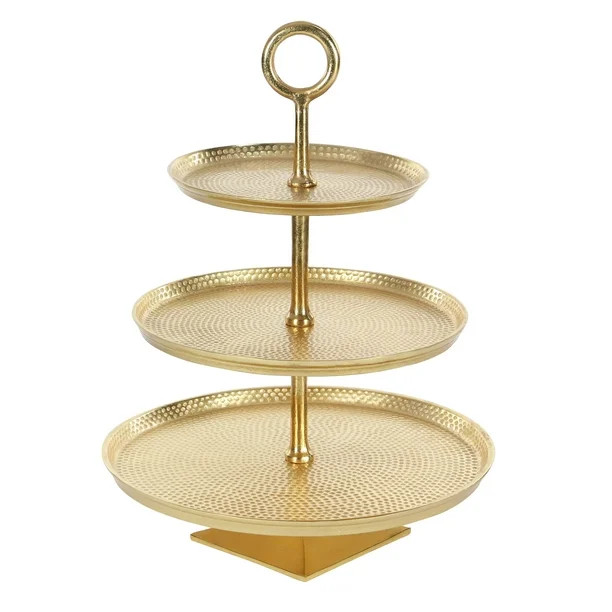 DecMode 17" W, 22" H Aluminum Glam Tiered Server, Gold, 1 - Piece - Walmart.com | Walmart (US)