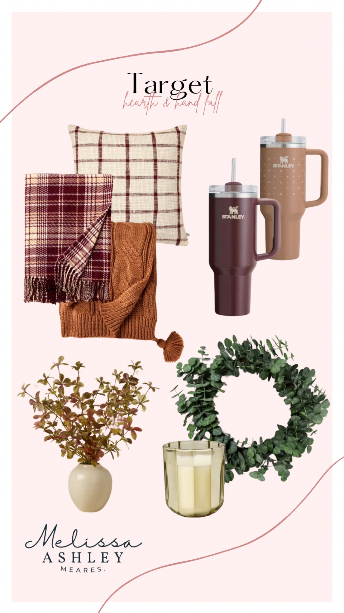 New Magnolia Hearth & Hand Fall collection featuring Stanley cups, eucalyptus wreath, cozy throw pillows and blankets and more at Target!

#LTKFindsUnder100 #LTKHome #LTKStyleTip