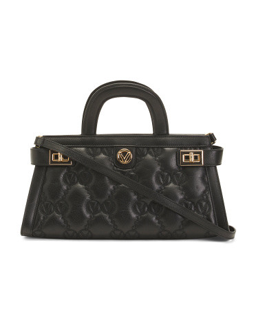 Made In Italy Leather Ines Monogram Matelasse Satchel | TJ Maxx