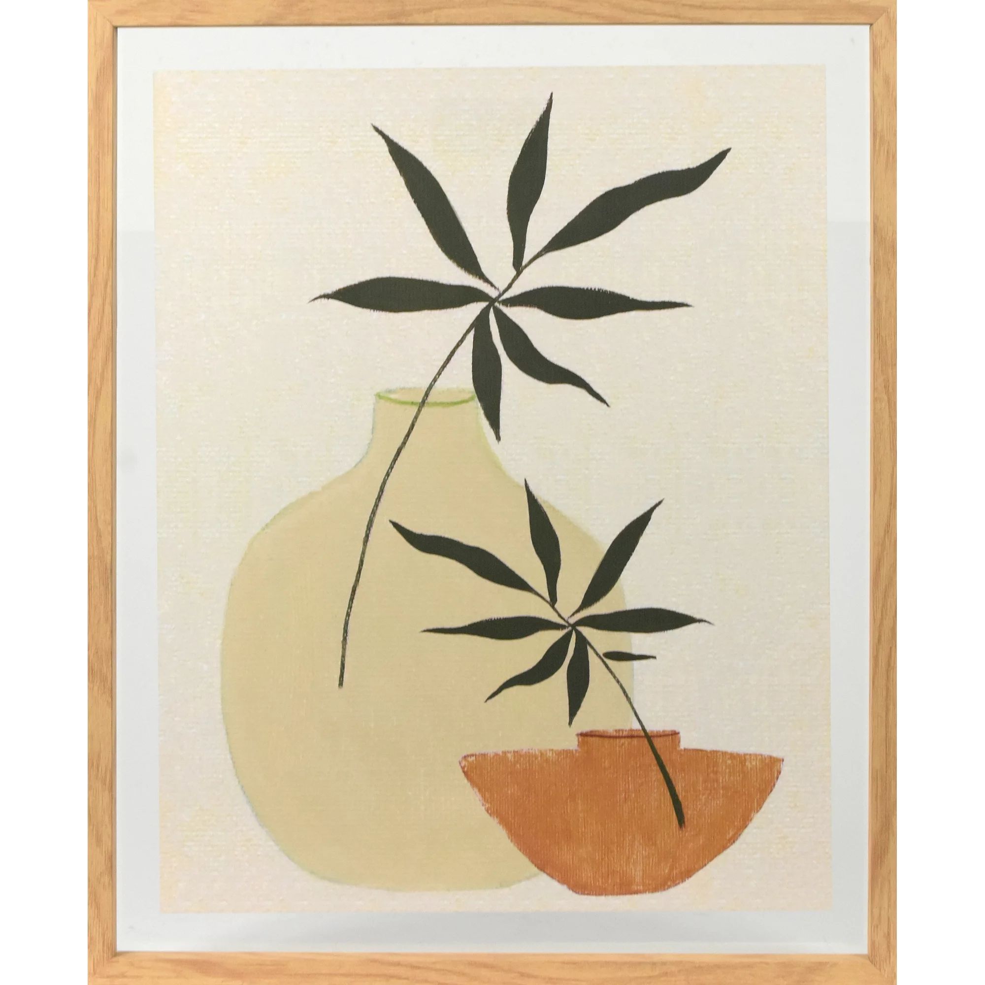 Crystal Art Gallery Mid-Century Modern Geometric Potted Plants, Neutrals | Walmart (US)