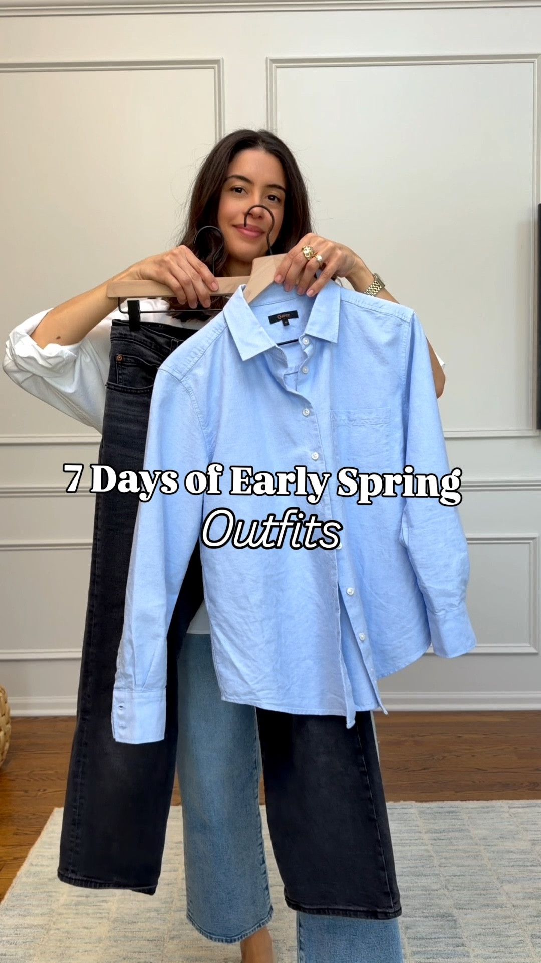 Early spring outfit formula I keep repeating 🤍
Dark wash jeans + a classic blue button-down + flats = effortless and put-together every time.

I’m 5’6” wearing size 27 in jeans (has medium stretch, so comfortable and flattering!!) and a Small in the shirt (100% cotton — lightweight, breathable, and so good for everyday). Flats are TTS.

#LTKSeasonal #LTKmomlife #LTKOver40