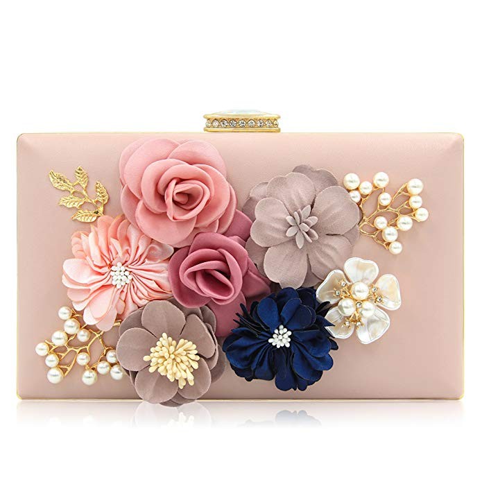 Milisente Women Flower Clutches Evening Bags Handbags Wedding Clutch Purse | Amazon (US)