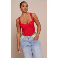 Shape Red Corset Style Crop Top | PrettyLittleThing US