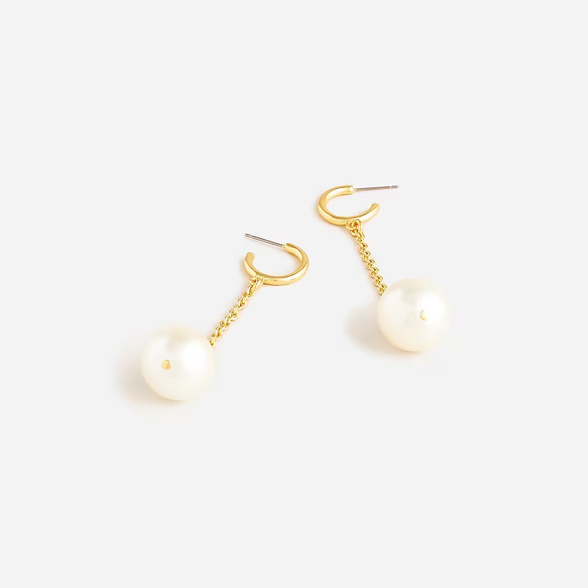 Chain and pearl drop earrings | J. Crew US