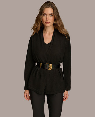 Donna Karan New York Women's Belted Cardigan - Macy's | Macy's