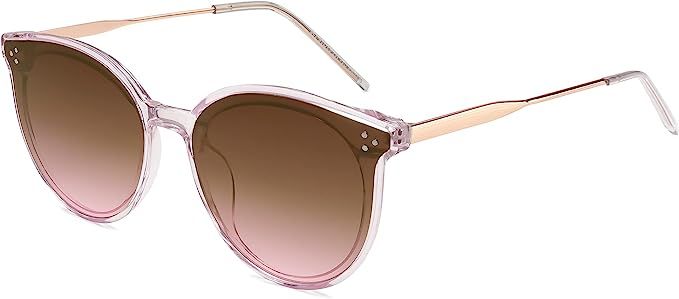SOJOS Retro Round Sunglasses for Women Classic Trendy Oversized Frame Sunnies SJ2068 | Amazon (US)