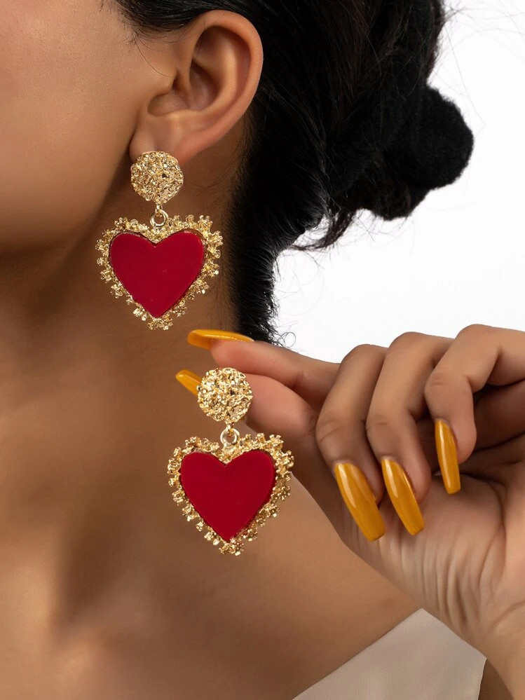Heart Drop Earrings  | SHEIN