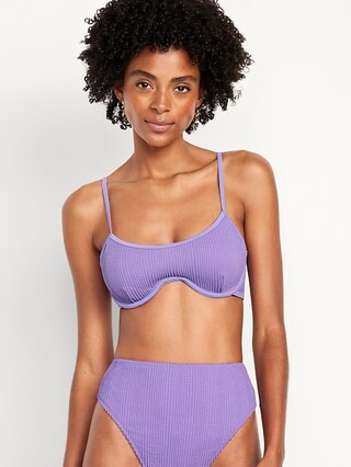 Ribbed Underwire Bikini Swim Top | Old Navy (US)