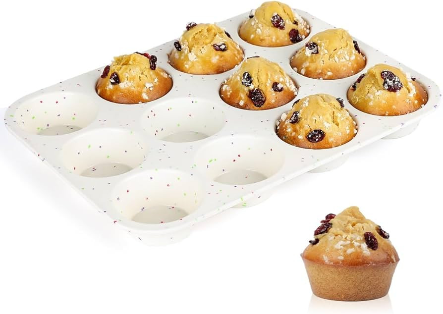 CAKETIME Silicone Muffin Pan, Regular Size Muffin Pan for Baking 12 Cups Non Stick Silicone Cupca... | Amazon (US)