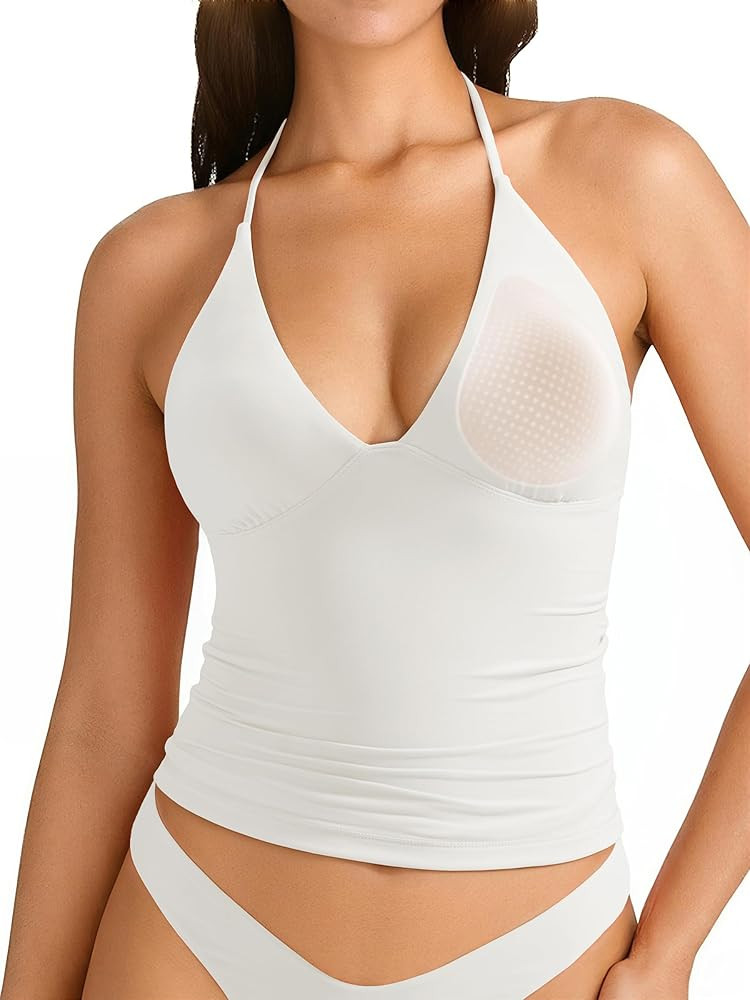 SUUKSESS Women Double Lined Halter Tank Top Summer Padded Going Out Tops Sleeveless Basic Shirts | Amazon (US)