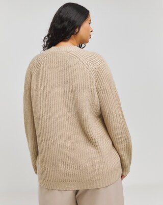 Camel Hybrid Contrast Pocket Detail Jumper | Simply Be (UK)