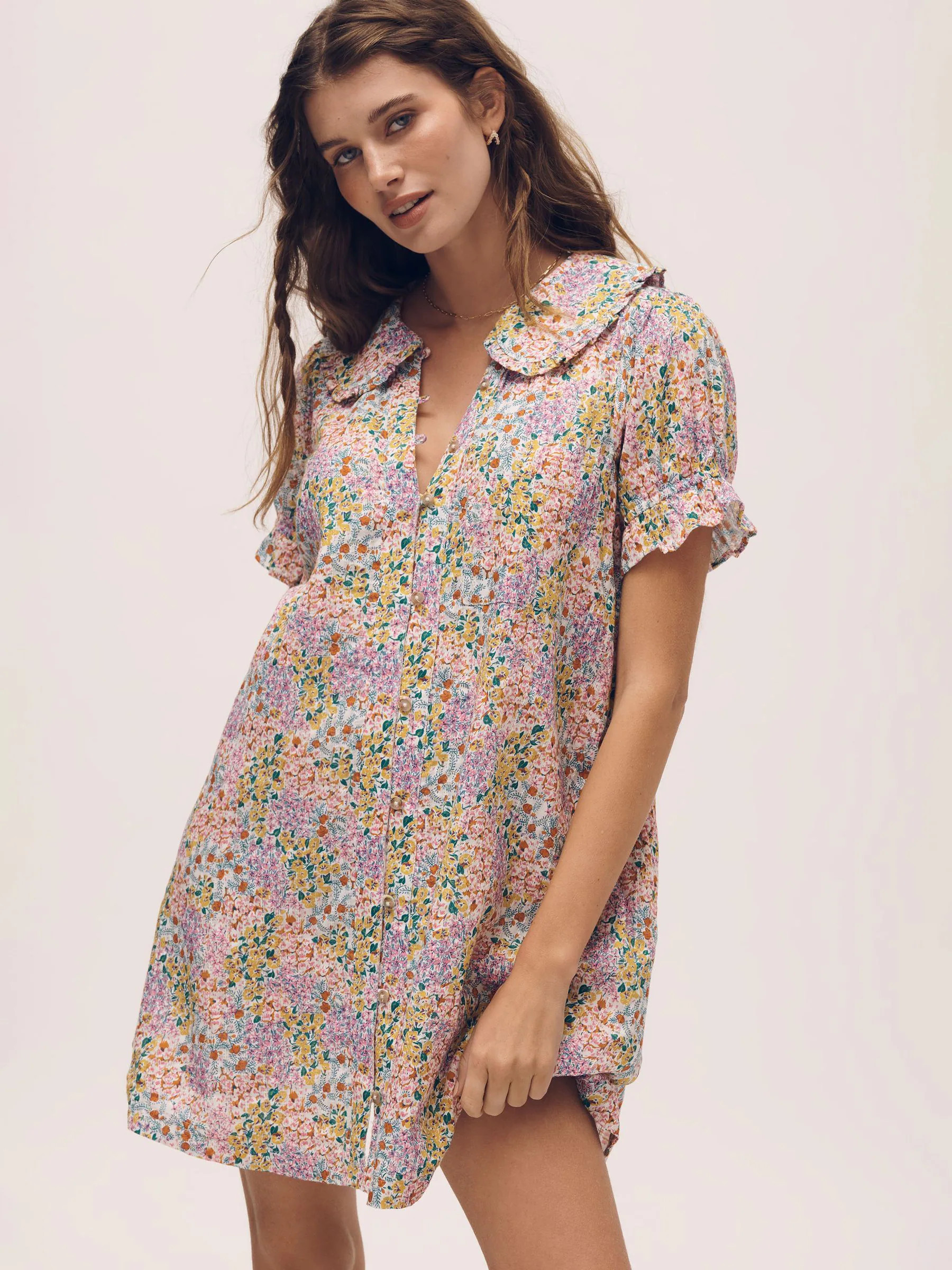 Anthropologie Anthropologie Purple Pilcro Keira Collared Button-Front Mini Dress | Next US