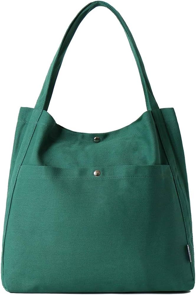 Women Canvas Shoulder Tote Bags Lightweight Hobo Handbags for Work School Top Handle Purse | Amazon (US)
