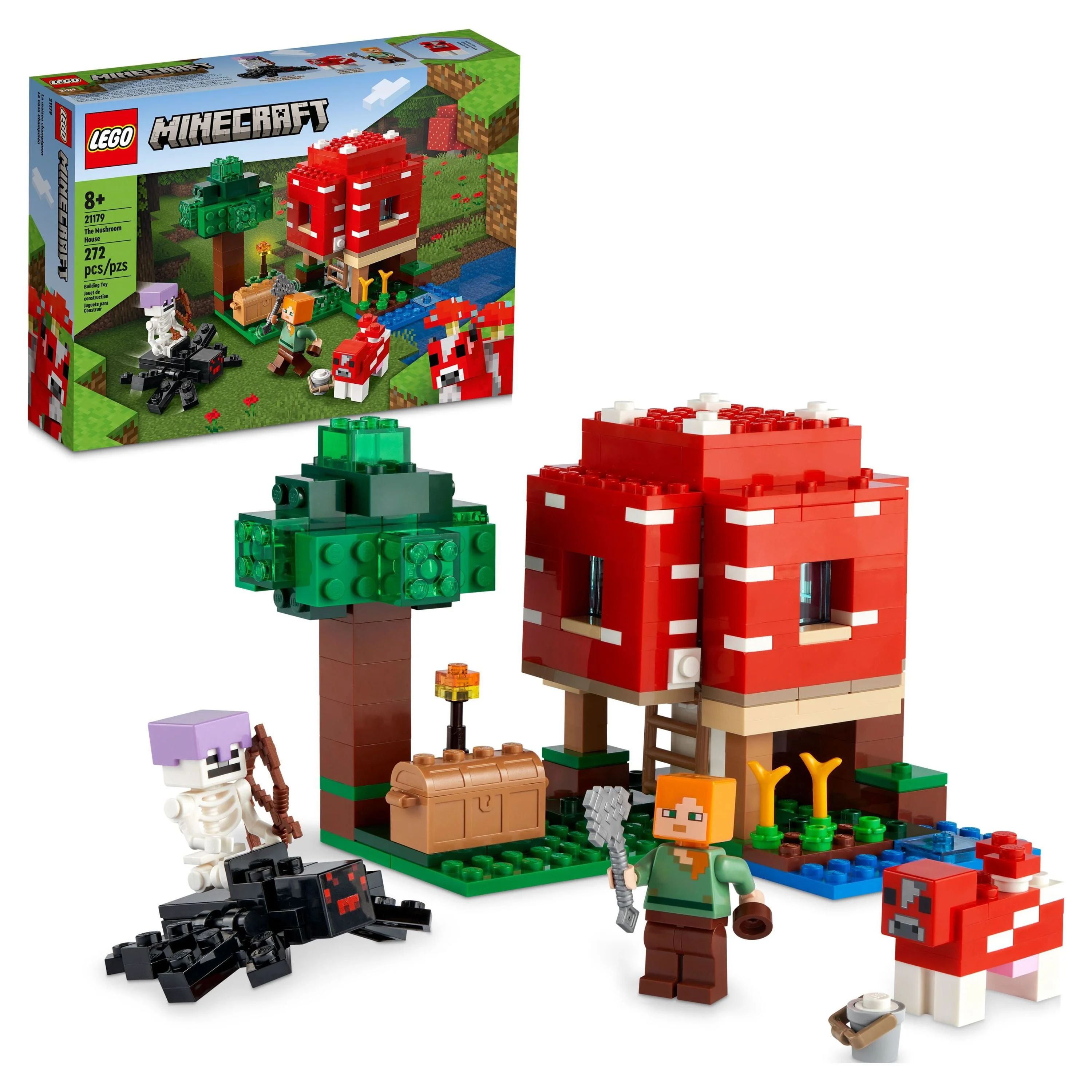 LEGO Minecraft The Mushroom House 21179 Building Toy Set for Kids Age 8 plus, Gift Idea with Alex... | Walmart (US)