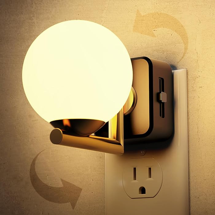 L LOHAS LED Night Lights Plug Into Wall, Dusk to Dawn Sensor, Soft White 3000K Nightlight, 0-100L... | Amazon (US)