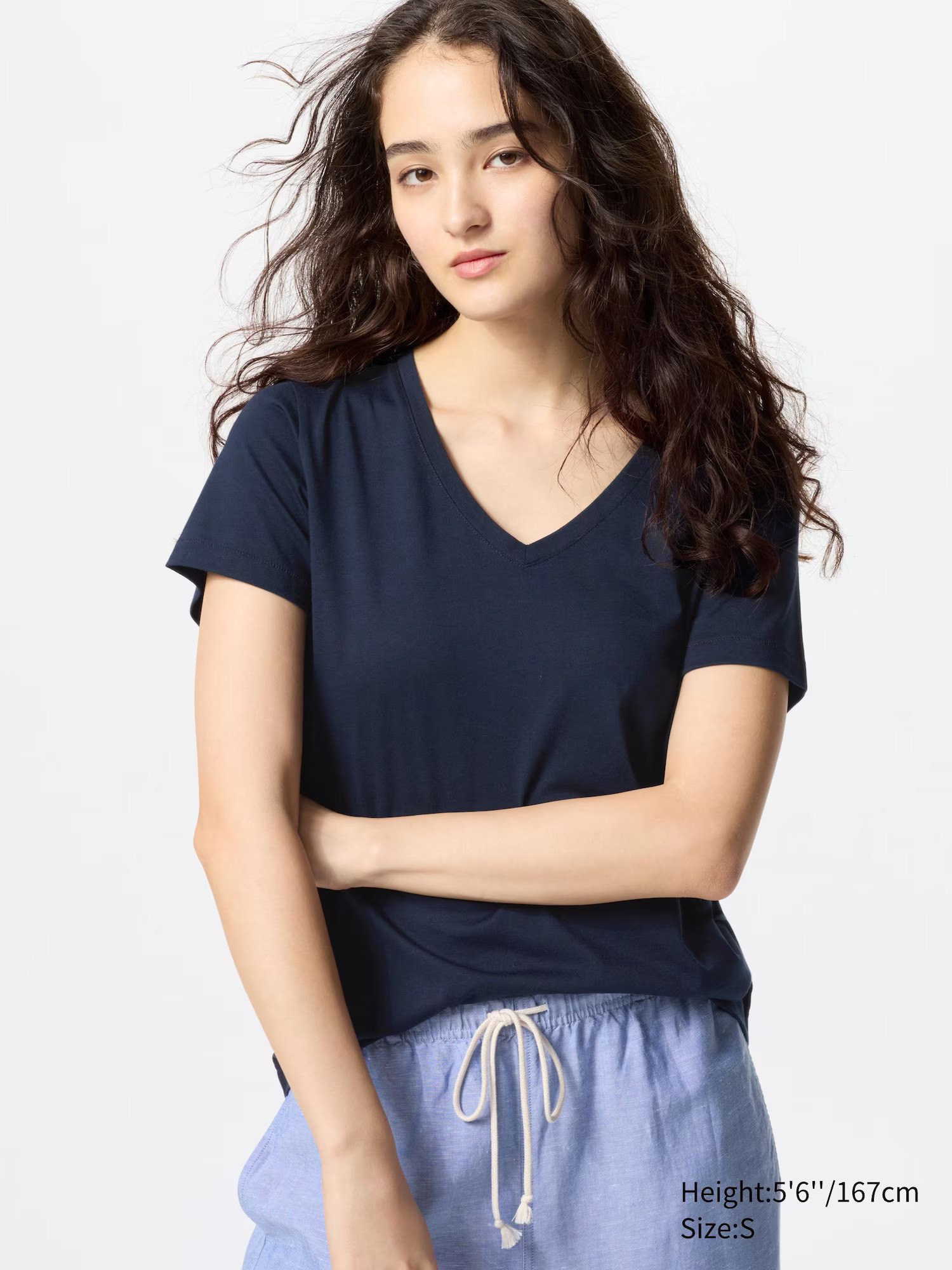 100% Supima Cotton V Neck T-Shirt | UNIQLO (UK)