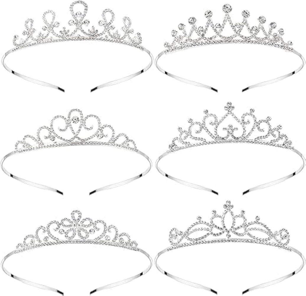 Mezchi 6 Pack Crystal Tiara Headband, Silver Princess Crown, Rhinestone Headband for Women, Girls... | Amazon (CA)