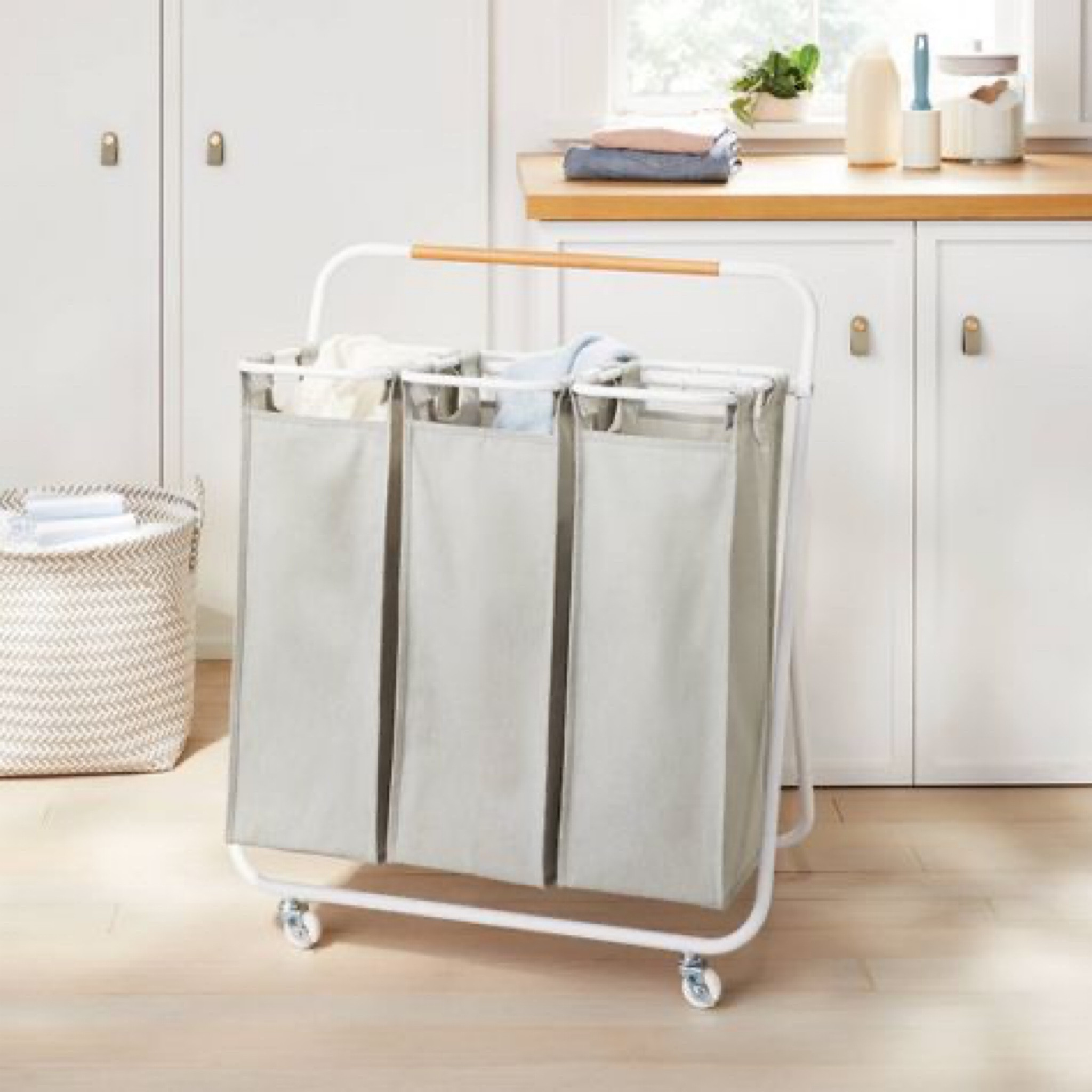 Love this rolling cart for laundry! 