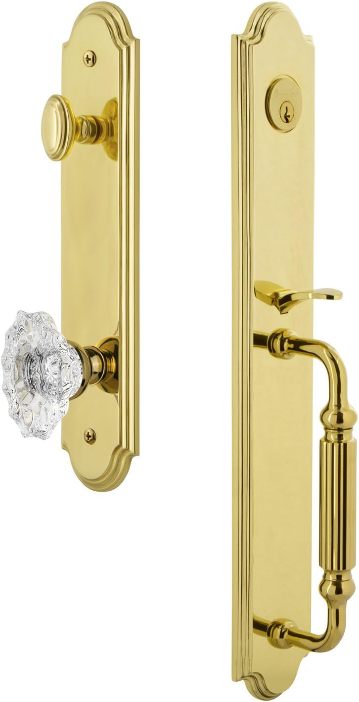 Grandeur 848401 Hardware Arc One-Piece Handleset with F Grip and Biarritz Knob, Dummy Entry Set, ... | Amazon (US)