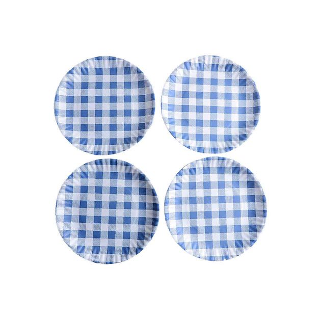 Gingham Melamine Dinner Plates | Cailini Coastal