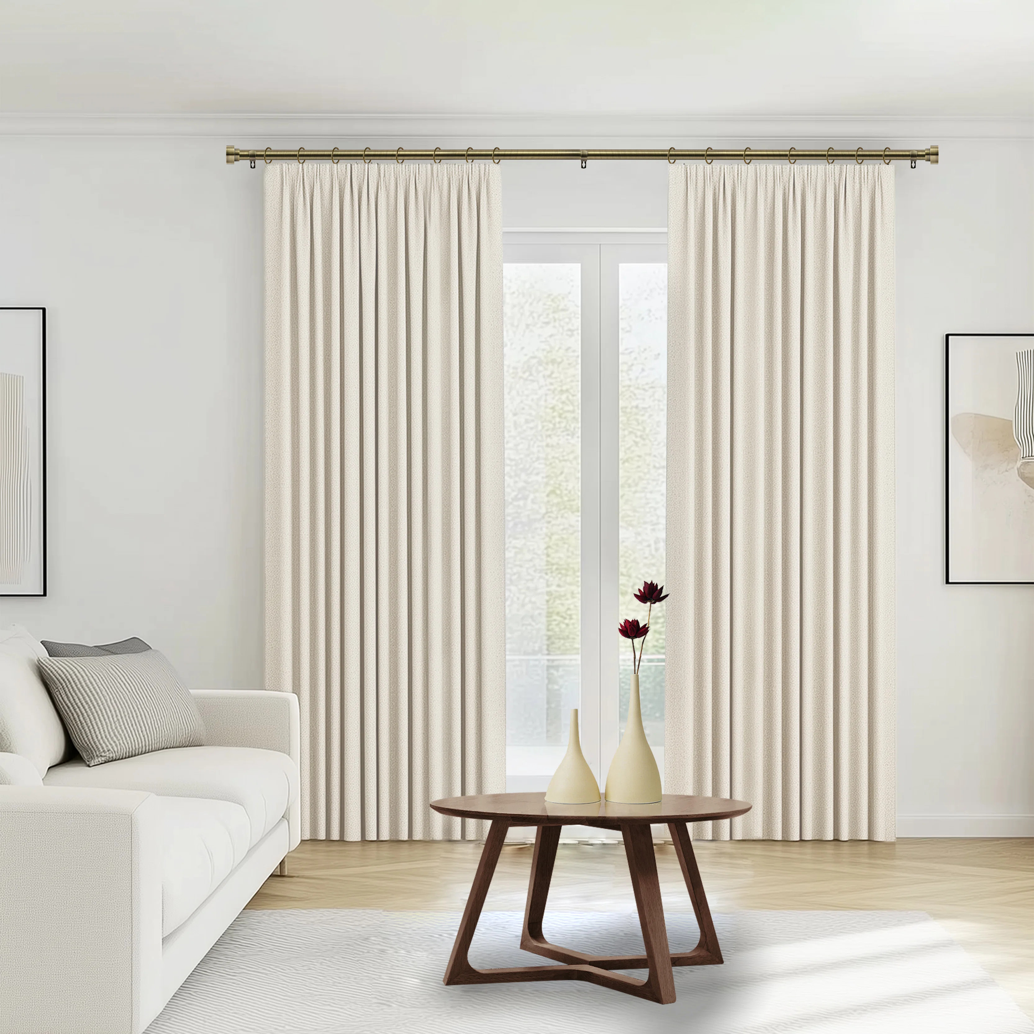1 Inch Diameter Adjustable Telescoping Curtain Rod Sets Featuring Aluminum Finials—Heavy-Duty D... | Wayfair North America
