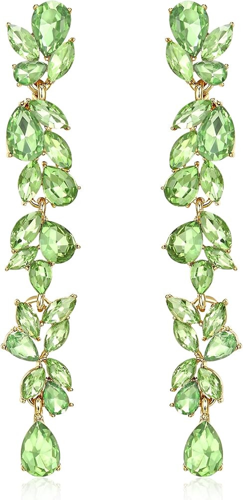 Crysdue Wedding Bridal Earrings for Bride Bridesmaid, Rhinestone Crystal Cluster Chandelier Drop ... | Amazon (US)