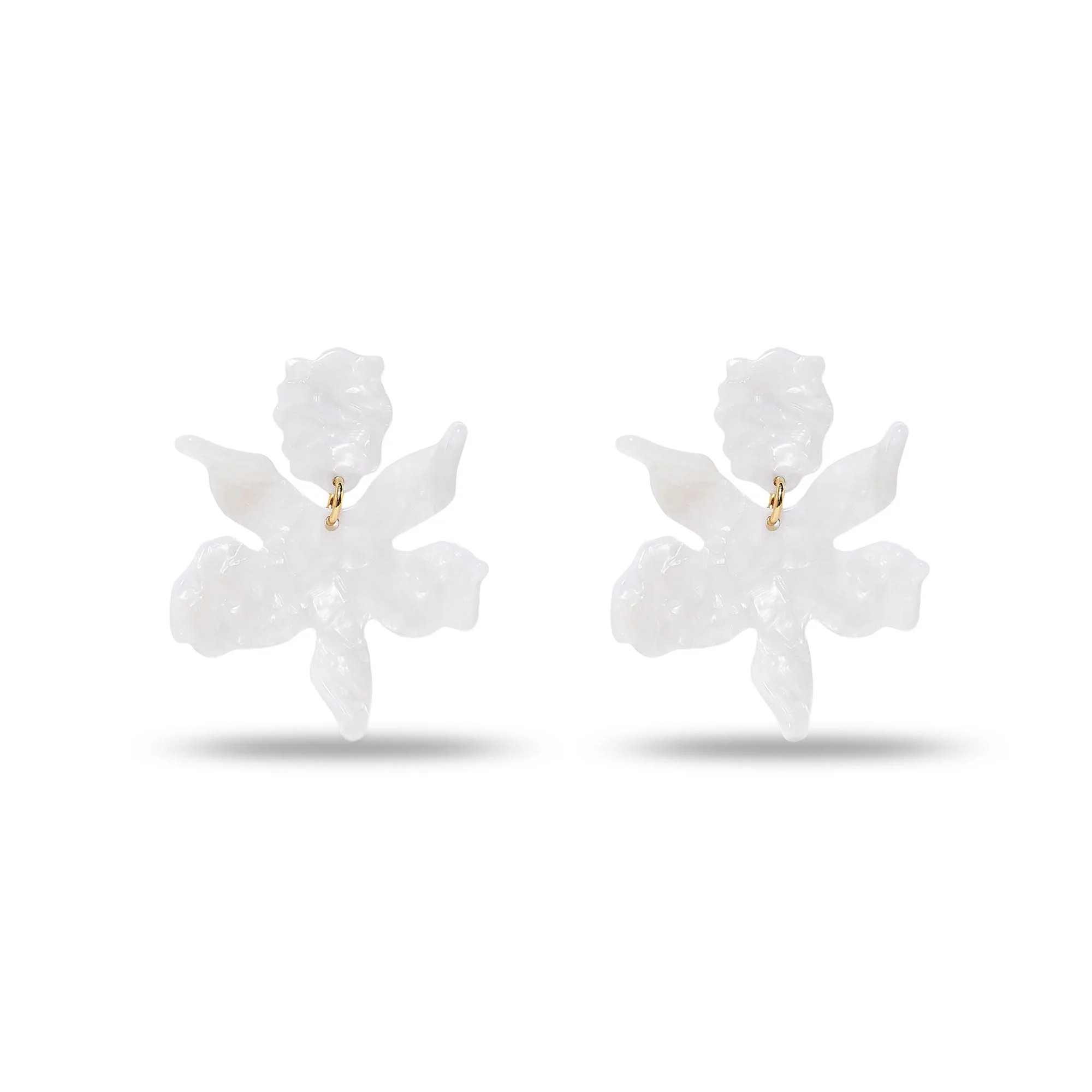 MOTHER OF PEARL SMALL PAPER LILY EARRINGS | LELE SADOUGHI