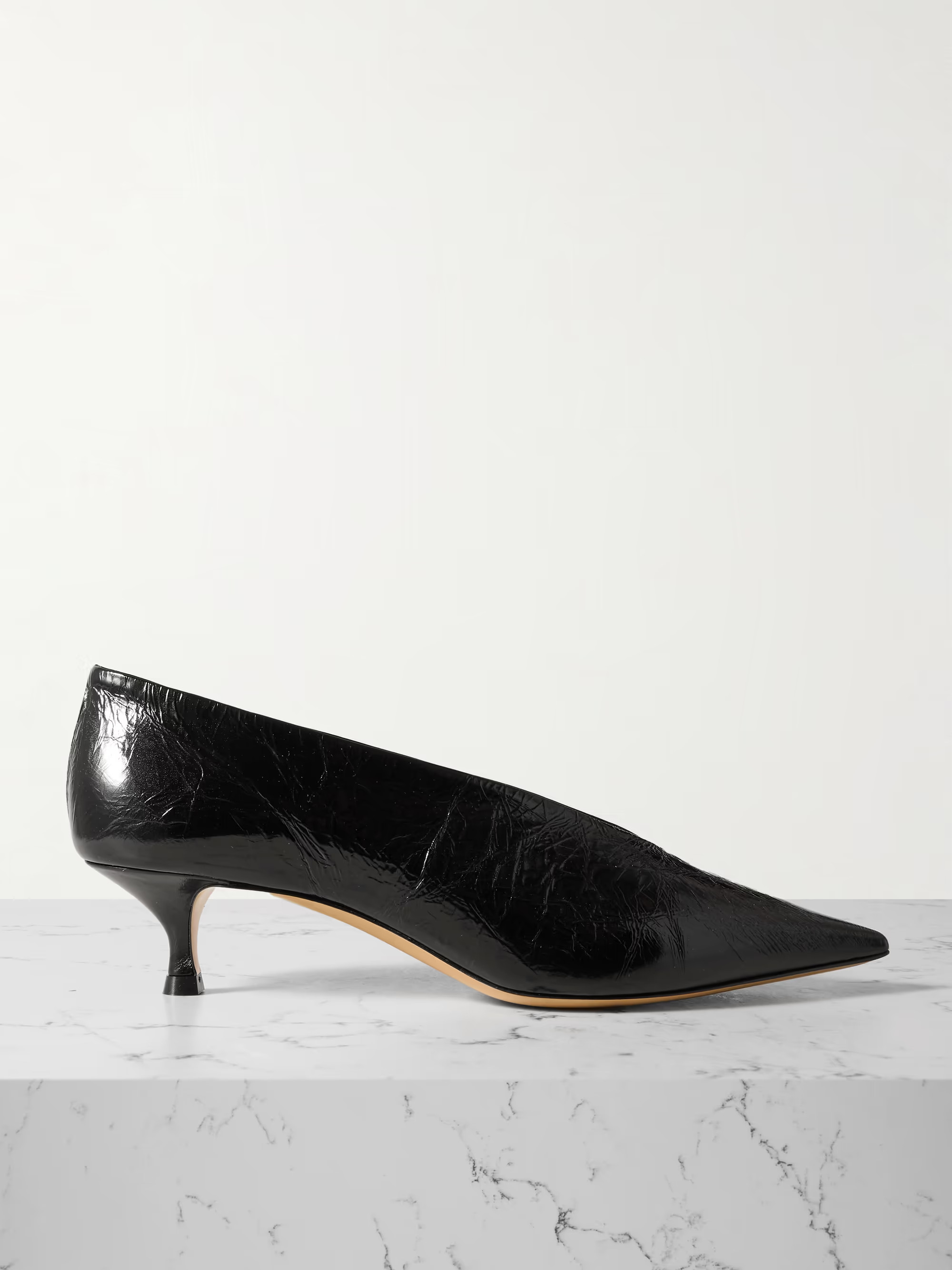 Babouche textured patent-leather pumps | NET-A-PORTER (UK & EU)