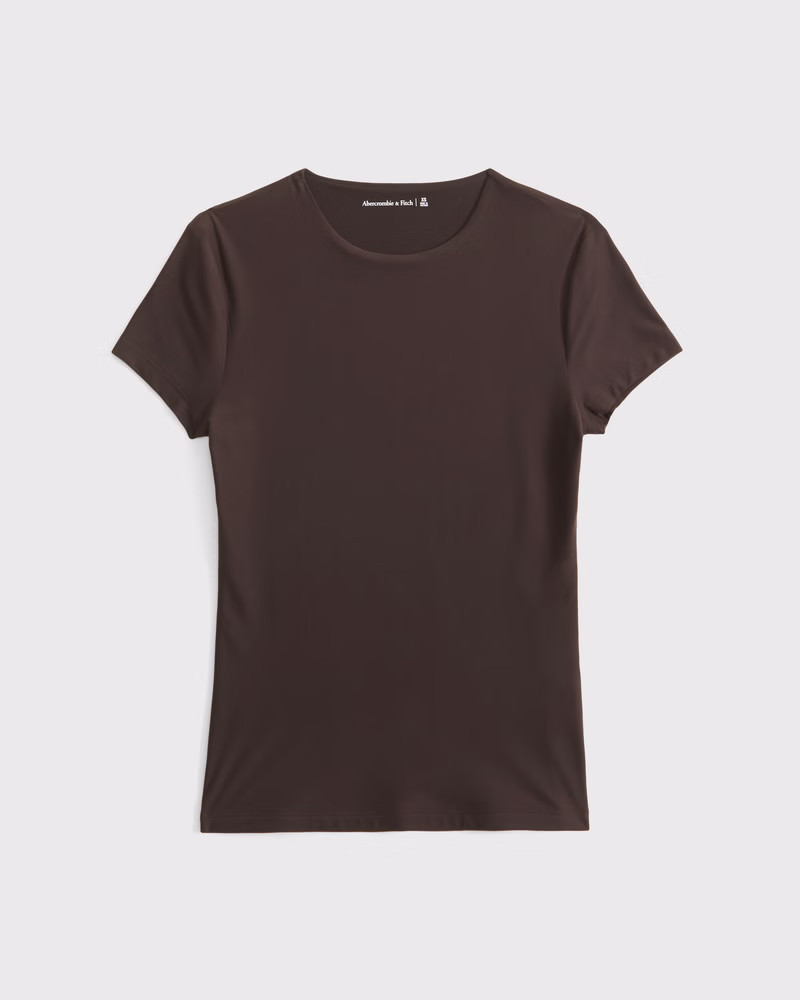 Abercrombie & Fitch Women's Soft Matte Seamless Tuckable Baby Tee in Brown - Size XXS | Abercrombie & Fitch (US)