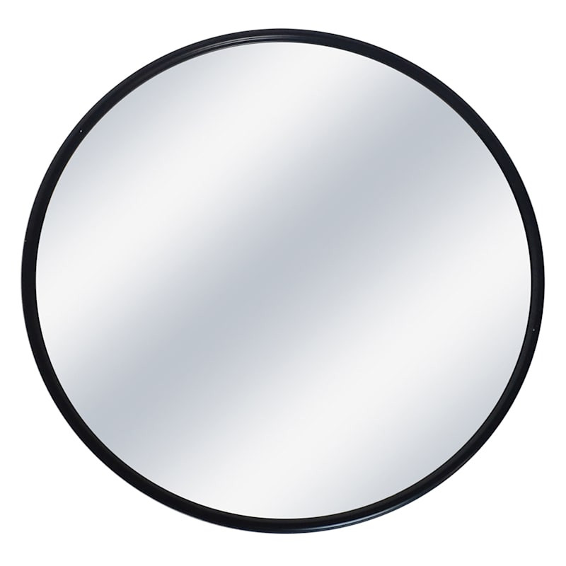 Black Metal Round Wall Mirror, 32" | At Home
