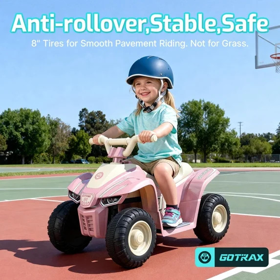 RT1 12V Kids Electric ATV Ride-On Toys ,8" Tires, Up to 80 Min Rechargeable Battery,Anti-Rollover... | Walmart (US)