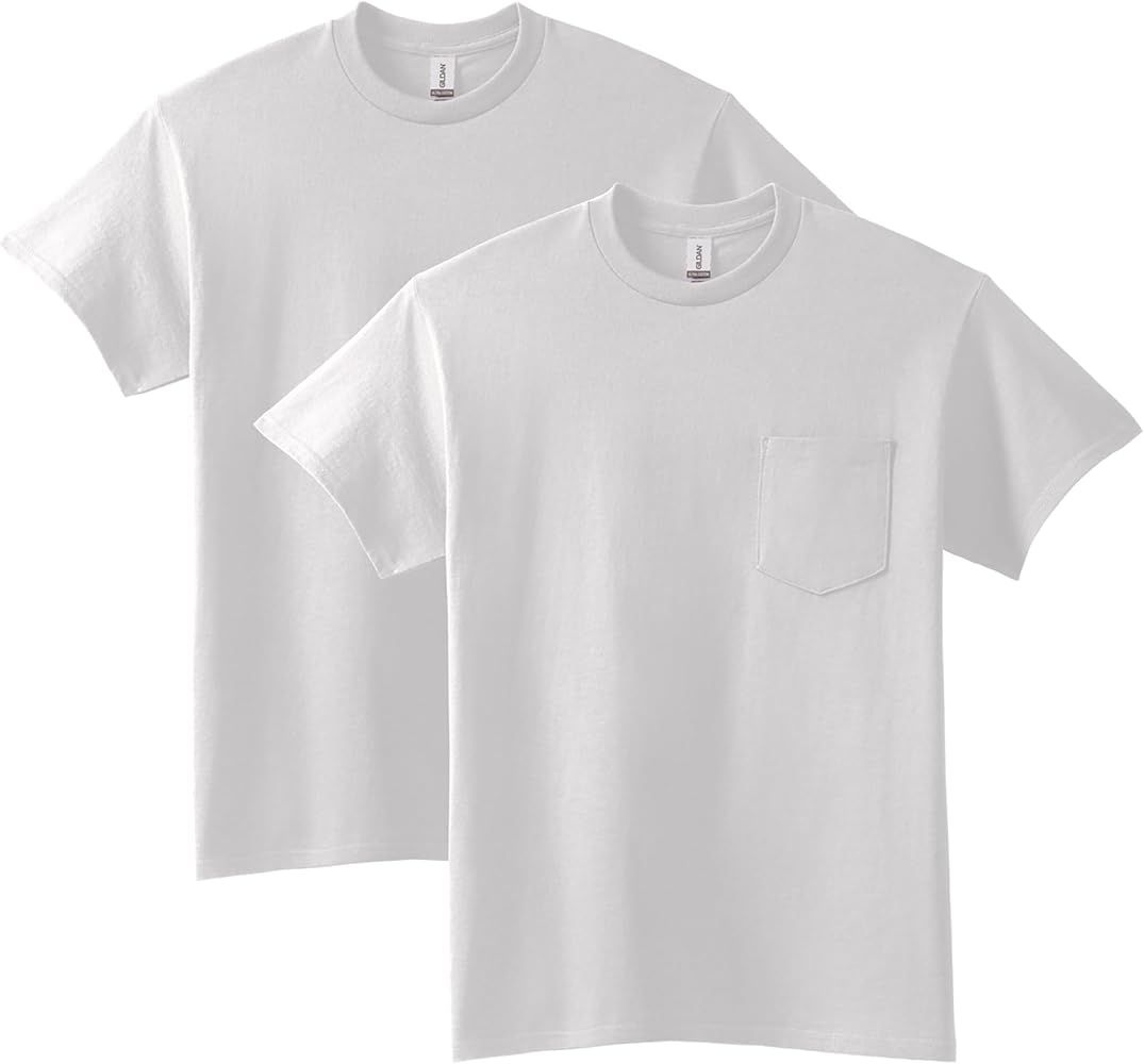 Gildan Unisex-Adult Ultra Cotton T-Shirt With Pocket, Style G2300, 2-Pack | Amazon (US)