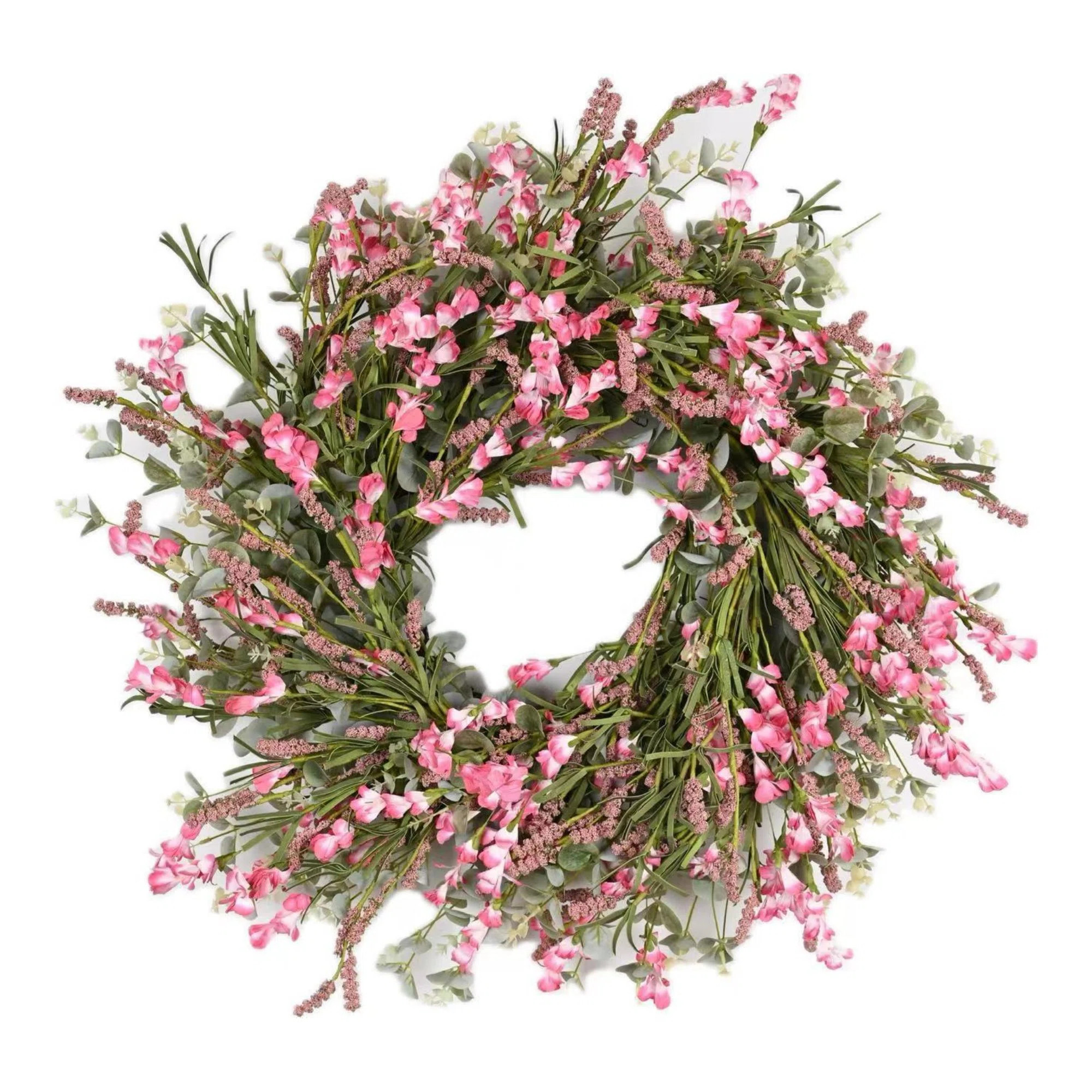 26" Artificial Spring Summer Foliage Wildflower Front Door Wreath For Wedding Party Home Decor | Wayfair North America