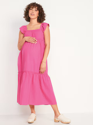 Maternity Seersucker Maxi Dress | Old Navy (US)