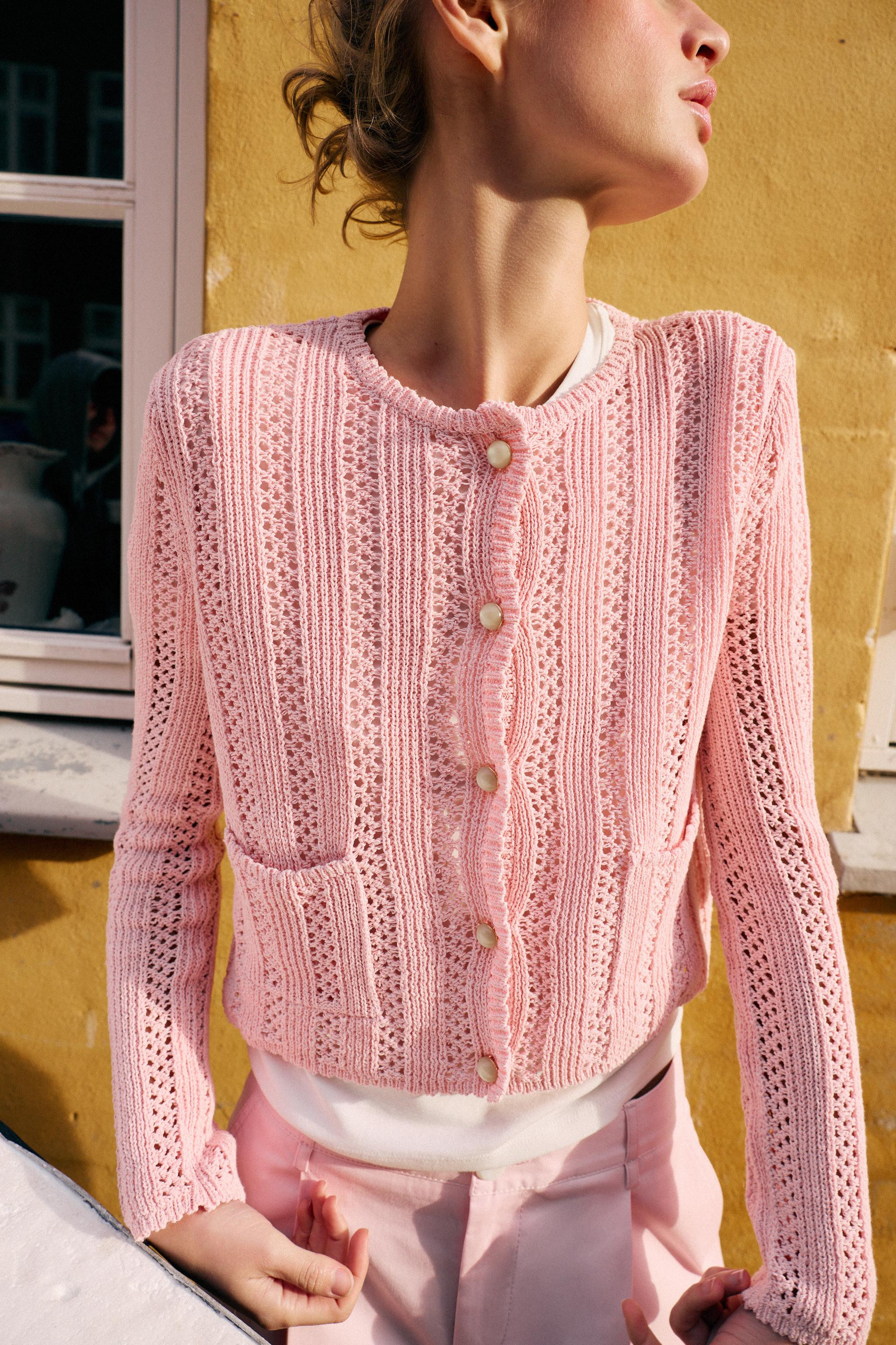 POINTELLE KNIT CARDIGAN | Zara US