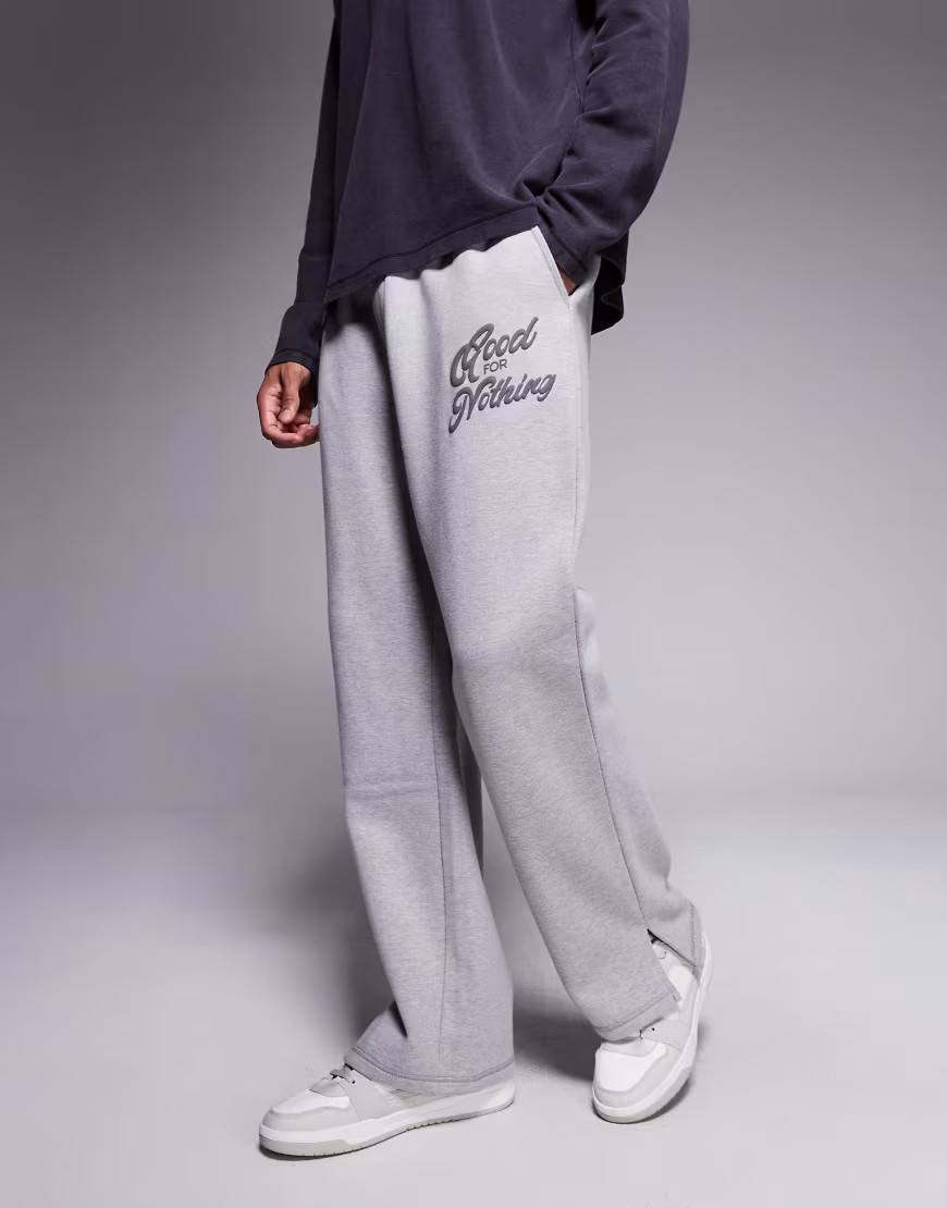 Good For Nothing straight leg sweatpants in gray | ASOS (Global)